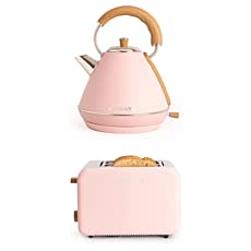 CREATE/PACK TOAST RETRO + KETTLE RETRO L/Toaster und Wasserkocher rosa / 3 programmierte Toastzeiten, 1,7 L