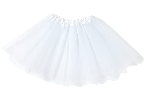 Ksnnrsng Damen Tüllrock Tütü Rock Tutu Röcke Schick Kleid Ballett Petticoat 50er Jahre Party zum Abend Erwachsene Weihnachten (Weiß)