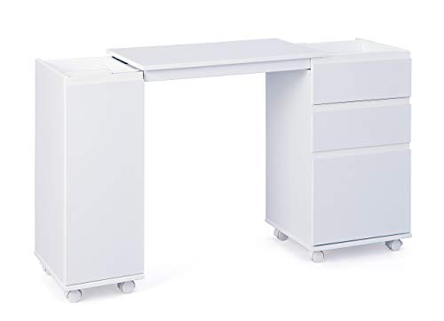 Ausziehbarer Schrank / Schreibtisch, weiße Farbe, 66 x 72 x 36 cm