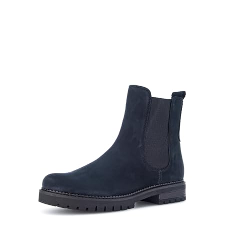 Gabor Damen Chelsea Boots, Frauen Stiefeletten,Komfortable Mehrweite (H),halbstiefel,Kurzstiefel,Nightblue(Flausch),41 EU / 7.5 UK