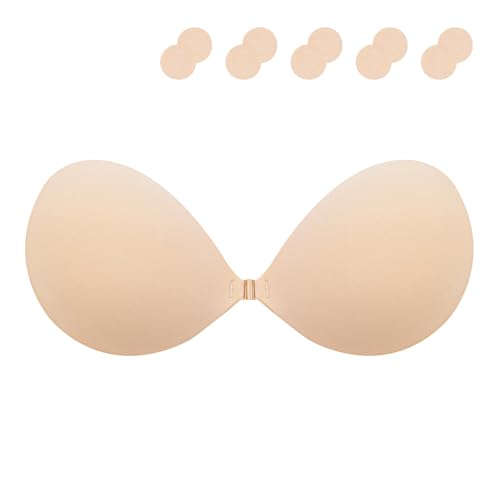 Klebe BH Push up Ohne Träger Damen Trägerloser BH zum Kleben Sticky Bra Rückenfreier Klebe-BHS Trägerlos Klebebh Unsichtbarer Strapless Große Brust Klebepads Kleine Brüste für Rückenfreies Kleid