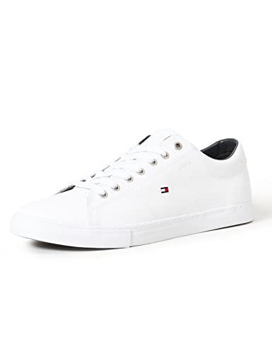 Tommy Hilfiger Herren Essential Leather Sneaker, Weiß (White 100), 43 EU