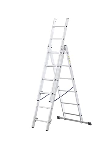 Drabest Aluminium Vielzweckleiter 3x6 Stufen Klappbare Leiter max 150kg