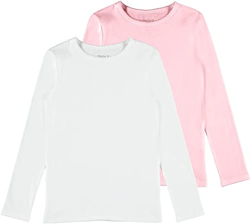 NAME IT Mädchen Nkftop Ls Slim 2p Barely Pink Noos T-Shirt, 134-140