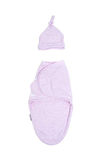 Pucksack Baby aus Baumwolle mit Klett für den Sommer & Winter von HOBEA-Germany (Medium, rosa meliert)