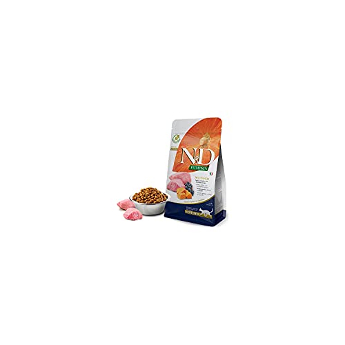 Farmina N&D Pumpkin Adult Pellets Katzenfutter(Trockenfutter, mit hochwertigen Vitaminen und natürliche Antioxidantien, ohne Mais, Zutaten: Lamm und Heidelbeere, Portionsgröße: 1,5 kg)