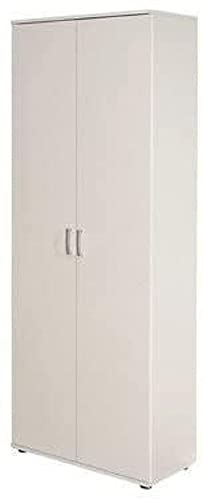 Inter Link – Mehrzweckschrank – Aktenschrank – Allzweckschrank – 2 Türen – Breite:70cm – Tiefe: 34 cm – Höhe: 190 cm – inkl. 5 Einlageböden – Melaminbeschichtet – Arconati – Weiß