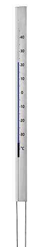 TFA Dostmann Central Park analoges Design-Gartenthermometer, 12.2005, wetterfest, hergestellt aus Aluminium, 137cm hoch, silber