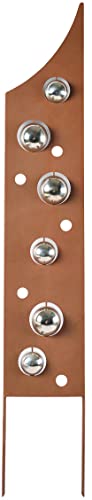 Kobolo Gartenstecker Dekostecker Rusty Bubbles in Rostoptik mit Edelstahlkugeln