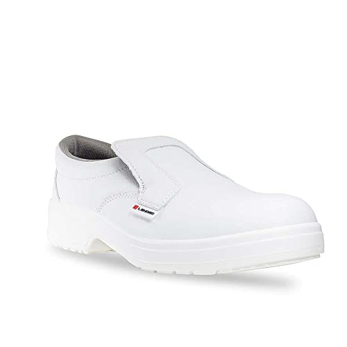 Lendeo Base S2 weiß flach Sicherheitsschuhe Arbeitsschuhe Pflege Kochschuhe, Größe:43 EU