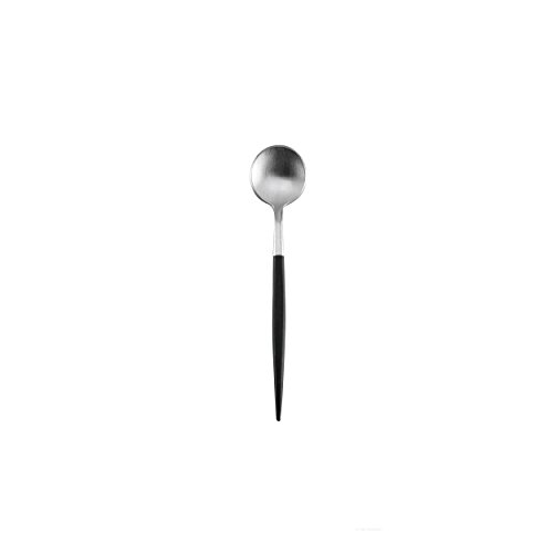 ASA goa Espressolöffel mit schwarzem Griff Edelstahl 10 cm, silber