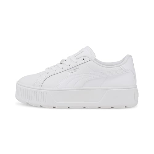 PUMA Damen Karmen L Sneakers, Puma White-Puma White-Puma Silver, 38 EU