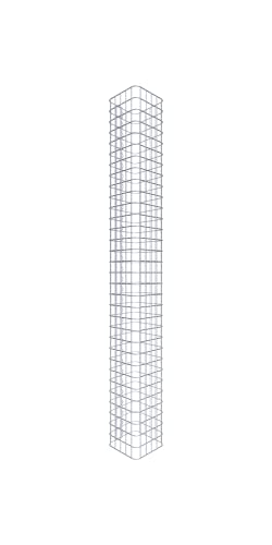 GABIONA - Gabionensäule HxBxT: 160 x 27 x 27 cm - Maschenweite 5 x 5 cm - Eckige, verzinkte Steinsäule für den Garten
