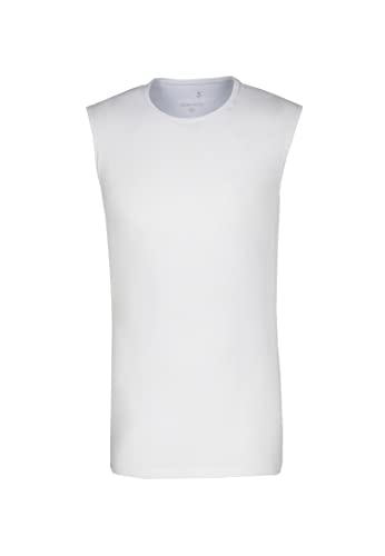 Seidensticker Herren Tank Top T-Shirt Rundhals Ärmellos Uni Unterhemd, Weiß (Weiß 1), Small