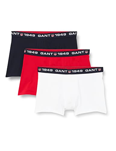 GANT Herren Retro Shield Trunk 3-Pack Boxershorts, Bright RED, L