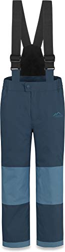 normani Kinder-Skihose mit abnehmbaren Hosenträgern Thermohose Winterhose Schneehose für Junge und Mädchen gefüttert - Wasserdicht: Wassersäule 11000 mm Winddicht Farbe Marine Größe M/134-140