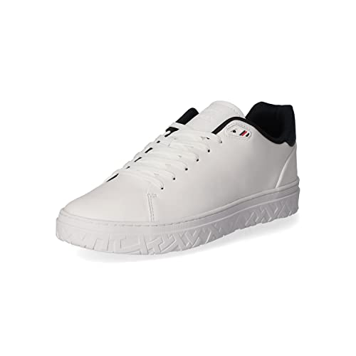 Tommy Hilfiger Herren Modern Iconic Court Cup Leder Cupsole Sneaker, weiß, 44 EU