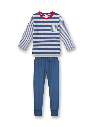 Sanetta Jungen Schlafanzug lang blau Pyjamaset, Ink Blue, 128