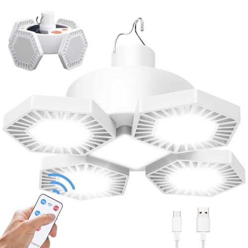 169 LED Campinglampe Solar Aufladbar, Camping Lampe Laterne mit Fernbedienung Power Bank Batterie, USB Campingleuchte Zelt Laterne Licht, 8000 Lumen 360° Beleuchtung 5 Modi Hängend Faltbar Wasserdicht