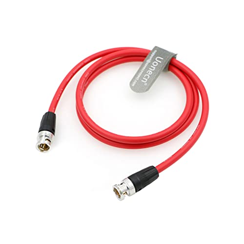 Uonecn L-förmiges Original Kabel 12G SDI BNC-Koaxial-Kabel Stecker zu Stecker Kabel für 4K Video Kamera 1M… (Red, 1M)