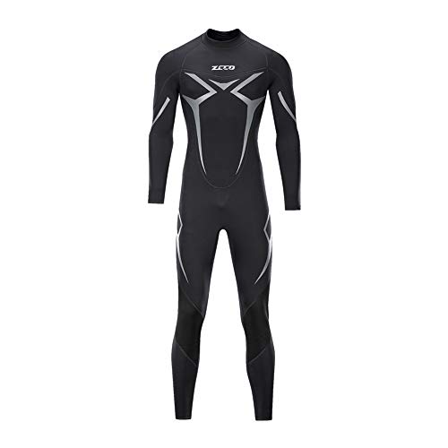 ZCCO, Herren-Neoprenanzug, 3-mm-Premium-Neopren, volle Ärmellänge, Taucheranzug für Spearfishing, Schnorcheln, Surfen, Kanufahren, Taucheranzug, Herren, Schwarz, XL