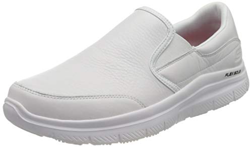 Skechers Herren Flex Advantage Sr Bronwood Küchenschuhe, White Leather, 43 EU
