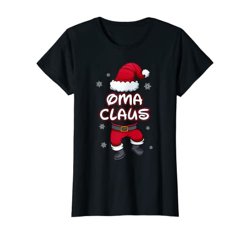 Damen Oma Claus Weihnachten Familie Partnerlook Weihnachtsmann T-Shirt
