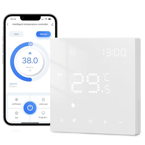 AVATTO Thermostat Für Wasser Fußbodenheizung und Gasboiler，Smart WiFi Thermostat Programmierbar Raumthermostat Unterstützen Alexa, Google Home Sprachsteuerung und Smart Life App Fernbedienung