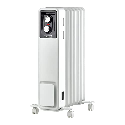 ewt Öko-Radiator NOC eco 15M, Zusatzheizung für kleine Räume, inkl. 3 Heizstufen, mobil dank Rollen & Griffmulden, Heizung mit Rippenaufbau für gleichmäßige Wärme, 1500 W, Weiß