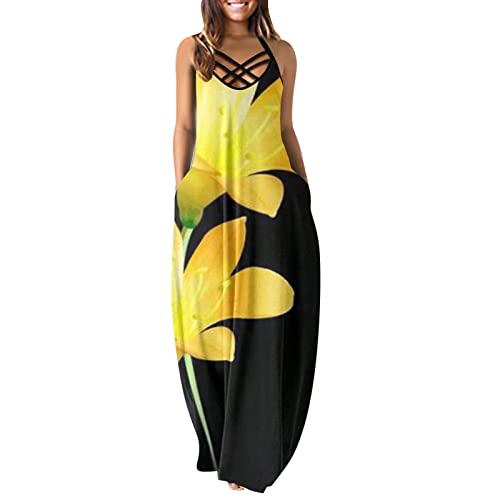 MICKURY Kleider große größen Kleider mädchen festlich Prinzessinnen Kleider Kleid Bauch kaschieren extravagantes Kleid impressionen Kleider brautkleid rückenfrei Abendkleid weinrot Kleider(B-Gelb,L)