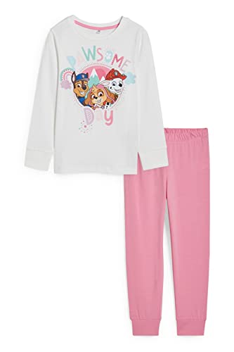 C&A Kinder Mädchen Pyjamas Pyjama Regular Fit Bedruckt|Unifarben Paw Patrol weiß 110