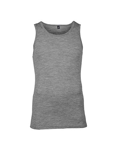Dilling Merino Unterhemd Herren - Tank Top 100% Bio Wolle Grau L