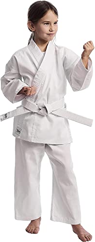 Ippon Gear Club Karate GI Set Einsteiger Karateanzug Kinder Anzug inkl Gürtel [Größe 170 I Schnürbund I 220gr/m² (8 oz) Stoffdichte] weiß