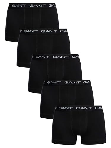 GANT Herren Trunk 5-Pack Unterwäsche, Black, Standard (5er Pack)