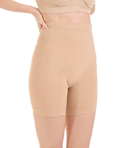 Herzmutter Shaping-Unterwäsche - Shaping Shorts Damen - Bauchweg-Hose-Bauchschmeichler nach Geburt-Schwangerschaft-OP - Shapewear zur Rückbildung - 1er & 2er-Set - 5600 (L-XL, Beige)