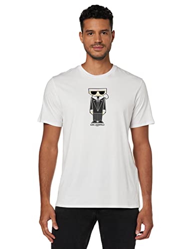 KARL LAGERFELD Herren Kocktail Karl T-Shirt, Weiss/opulenter Garten, XL