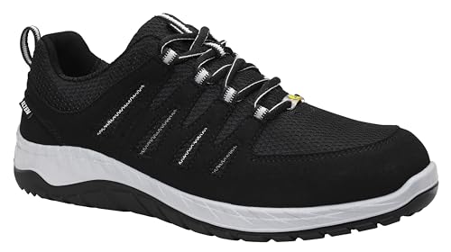 ELTEN Sicherheitsschuhe MADDOX black-grey Low ESD S3, Herren, Textil, Stahlkappe, leicht, sportlich, Schwarz/Grau, Größe: 44