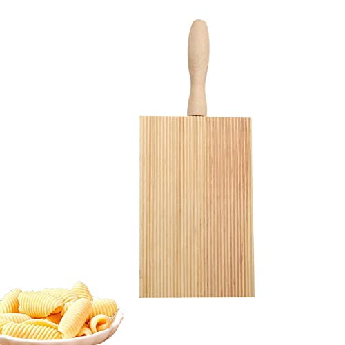 Gnocchi Brett Holz， Nudelbrett， Pasta Brett， 1 Stück Gnocchi Maker， Pastabrett， Makkaroni Brett， Gnocchi-Teller, Holz-Gnocchi-Spatel, Makkaroni-Gnocchi-Teller für Küche, Zuhause, Nudel-Werkzeug