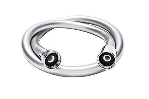 Brauseschlauch SilverLine 1/2 Zoll chrom mit Verdrehschutz, Länge: 50 cm - MADE IN GERMANY - verschiedene Längen (50-200 cm) - entspricht KTW & DVGW W 270 Anforderungen
