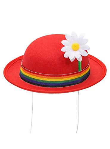 Widmann 68575 - Hut Clown mit Blume, Rot, Zirkus, Hut, Kopfschmuck, Accessoire, Karneval, Mottoparty