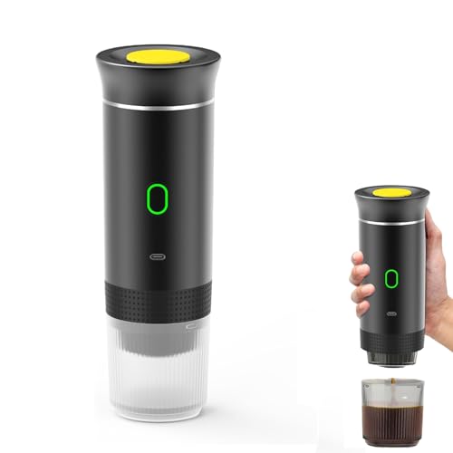Kaffeemaschine, tragbar, für Reisen, Espressomaschine, wiederaufladbar, 12 V, mit Tasche, für Camping und Auto, schnelles Aufheizen, kompatibel mit K-Cup-Kapseln und gemahlenem Kaffee, für Reisen