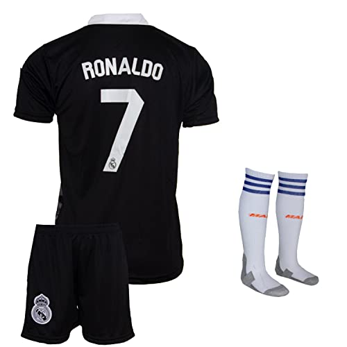 Trikotholic Madrid #7 Ronaldo Trikot Sonderausgabe Kinder Fußball Trikot mit Shorts und Socken Kindergrößen(152, 8-9 Jahre)