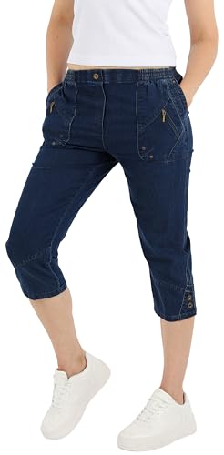Schuerzenfabrik Damen Kurze Sommerhose Cargohose kurz 3/4 Jeans Hose, Größe:50, Farbe:dunkelblau