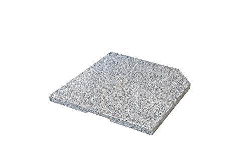 doppler SL-AZ Leichte Beschwerplatte 25 kg – Hochwertiger Natursteinsockel aus Granit – Für Schirmständer – ca. 50x50x4cm, Grau