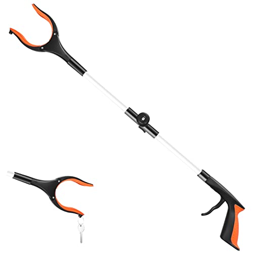WMIMW Faltbare Greifer, Schwenkarm 80cm lang mit Lichtfunktion und Magnetspitzen, Müllsammler für die Müllabfuhr, Armverlängerung für ältere Menschen und Kinder
