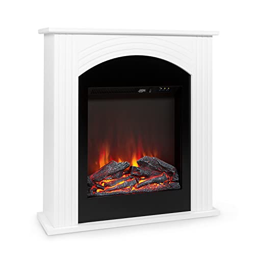 Klarstein Elbrus Elektrokamin, Kamin Elektrisch mit 2000 W, LED-Technik, Elektro Kamin mit Fernbedienung, weiß