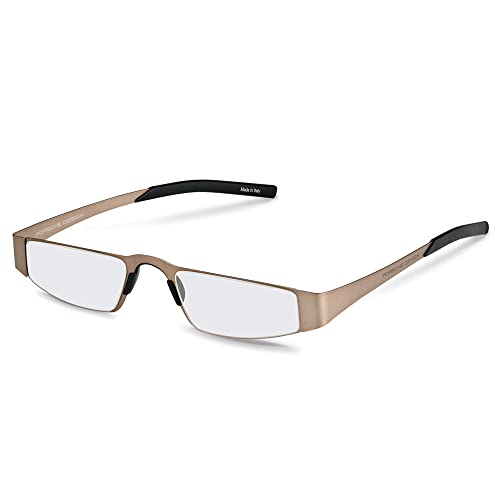 Demel Augenoptik Original Porsche Design P8811 Lesebrille inkl. Brillenetui & Mikrofasertuch – Mehrere Stärken auswählbar Modell: P’8811 (C (Hell Braun), 2, diopters)