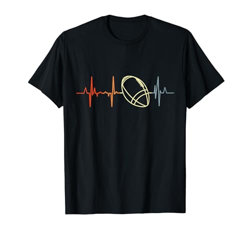 Vintage American Football Herzschlag Footballspieler T-Shirt