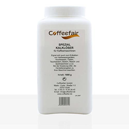 Coffeefair Entkalker-Pulver 1kg | Dose Spezial Kalklöser 1000g für Kaffeemaschinen