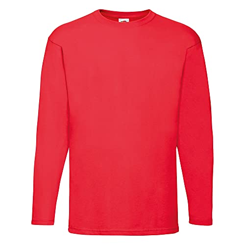 Fruit of the Loom langarmiges Shirt, Rot, Gr.XL